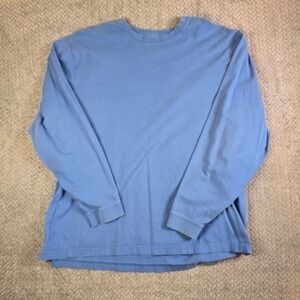 LL Bean Traditional Fit Long Sleeve T Shirt Blue XXL REG Mens Cotton